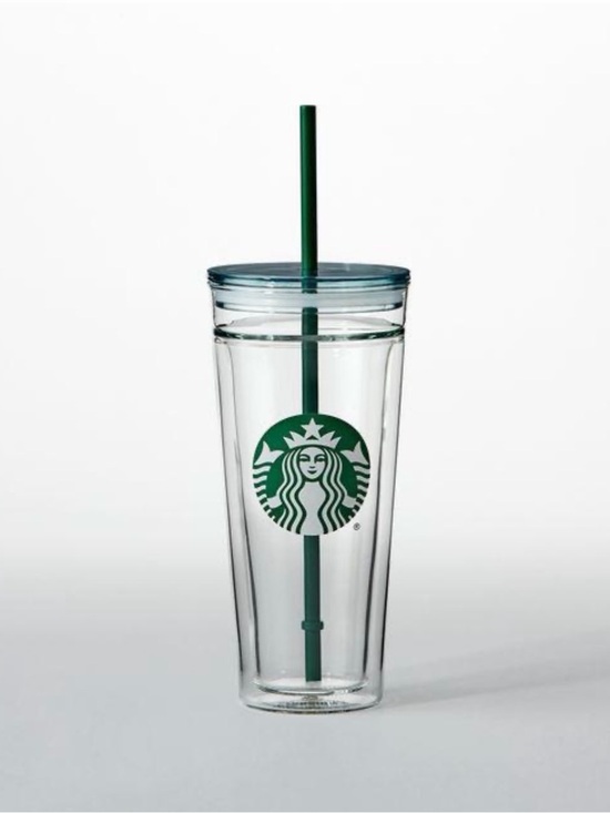 Starbucks Other - Starbucks Double-Wall Glass Tumbler with Lid & Straw 20oz